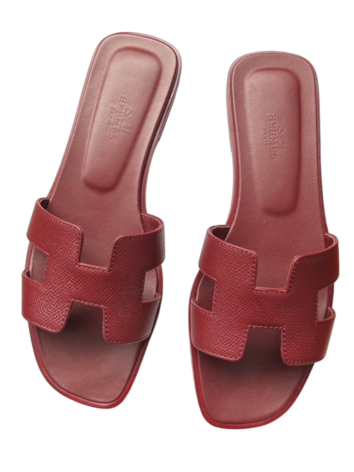 Hermes Oran Sandal RougeH Epsom