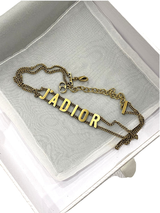 Dior Necklace Chocker J'A DIOR Metal Gold