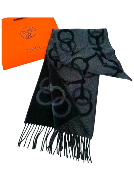 Hermes Any Mors Muffler Flanelle/ Noir