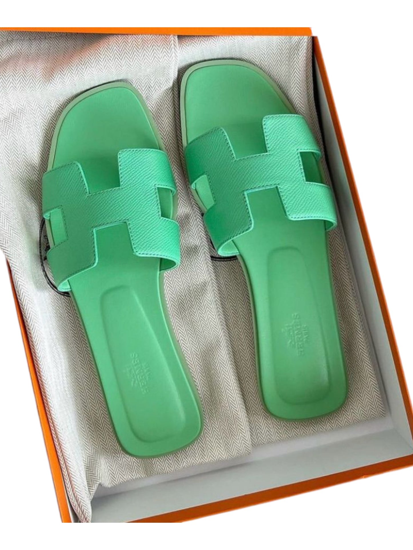 Hermes Sandal Women Oran Vert Pomme Epsom