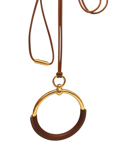 Hermes Necklace Loop Brown GHW