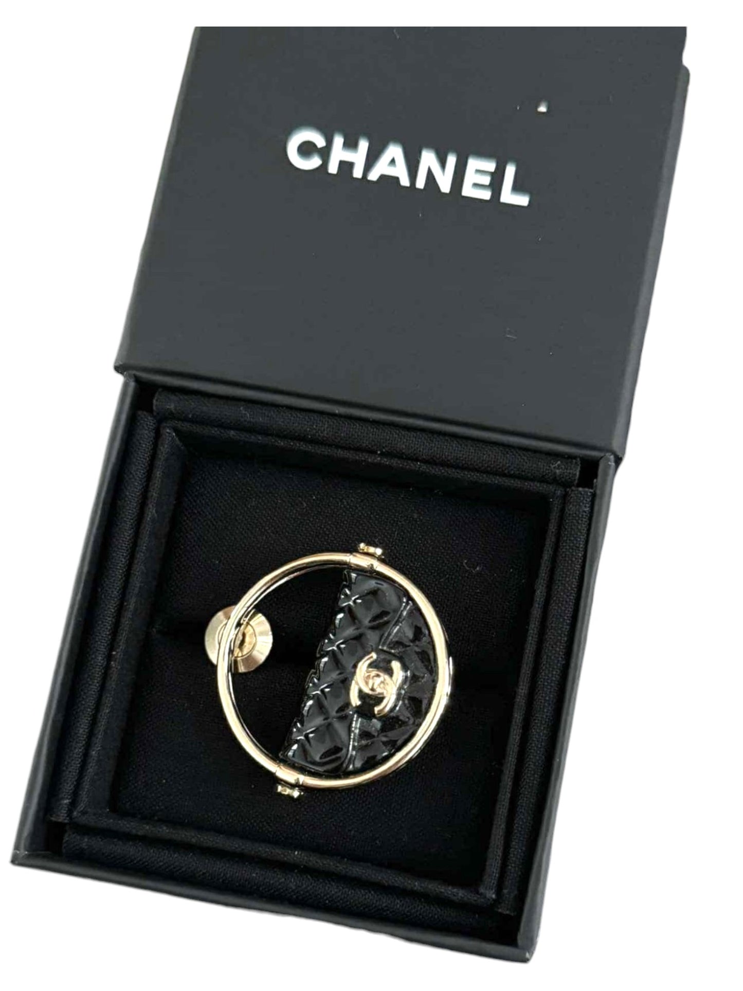 Chanel Bag Motif Brooch Black GHW