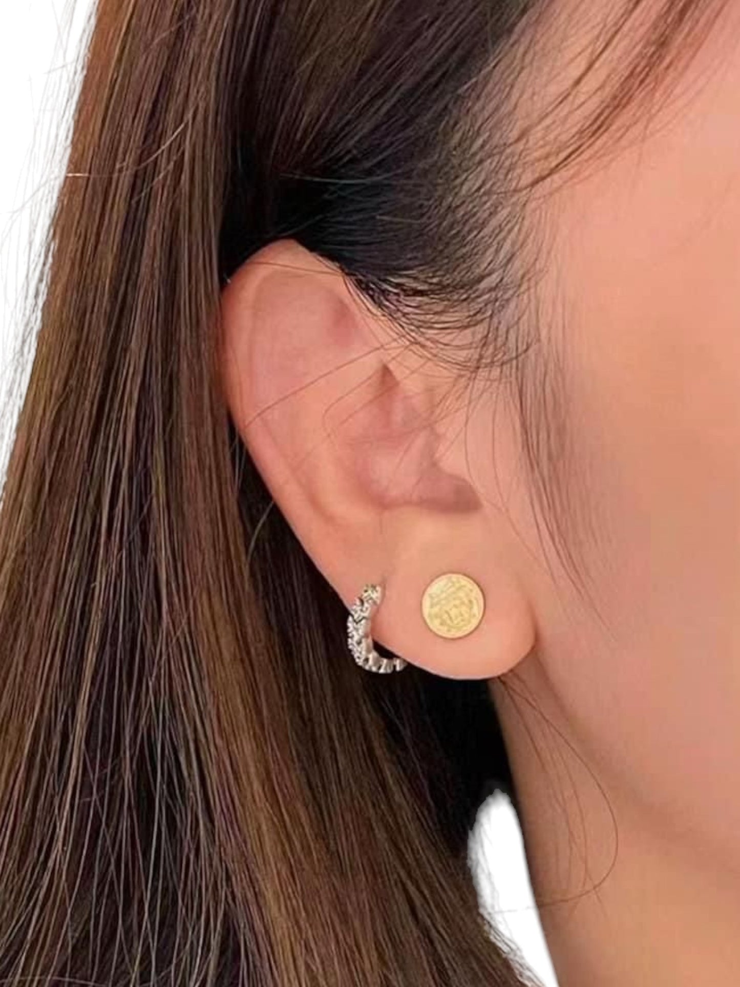 Hermes Earring Women Ex Libris Stud 18K RGHW