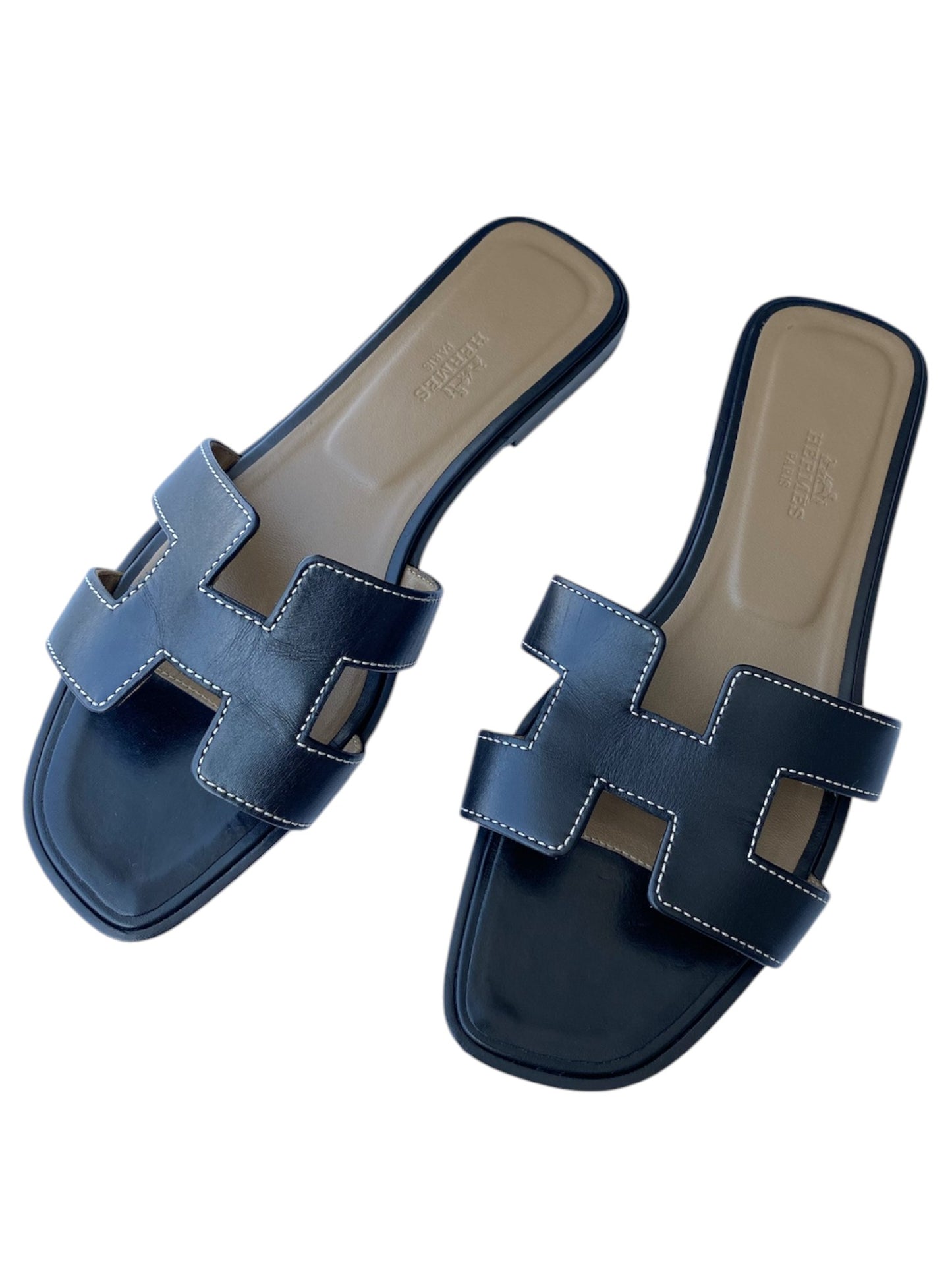 Hermes Sandal Women Oran Noir