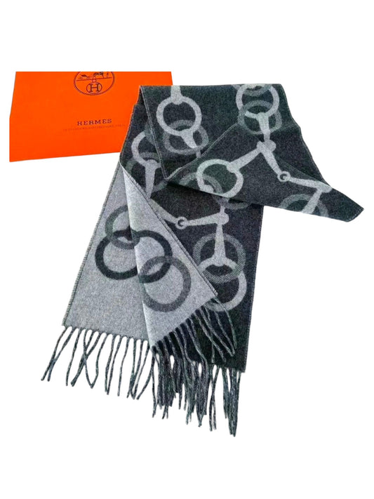 Hermes Any Mors Muffler Flanelle/ Gris Chine Clair