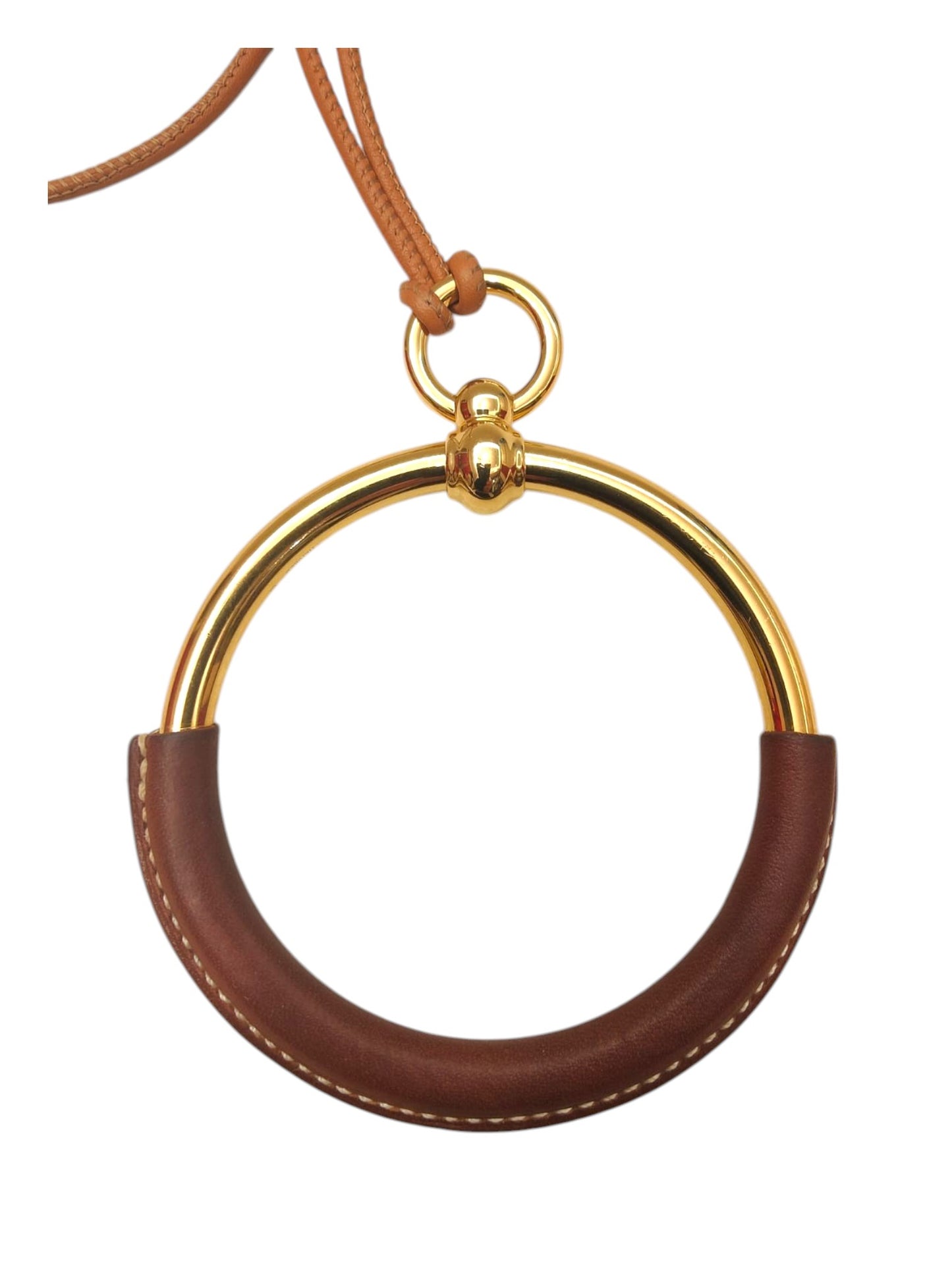 Hermes Necklace Loop Brown GHW