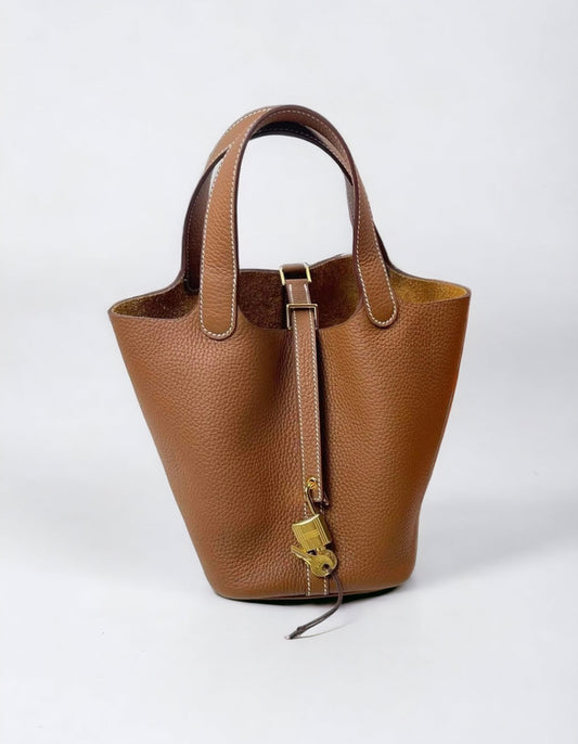 Hermes Picotin 18 Gold Clemence GHW